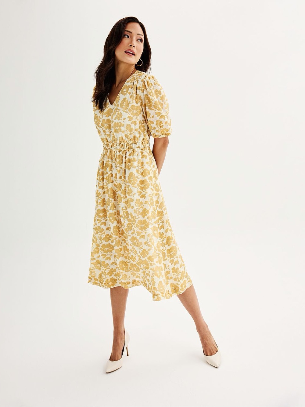 Women's Draper James Jacquard Elbow Sleeve Midi Dress small or medium